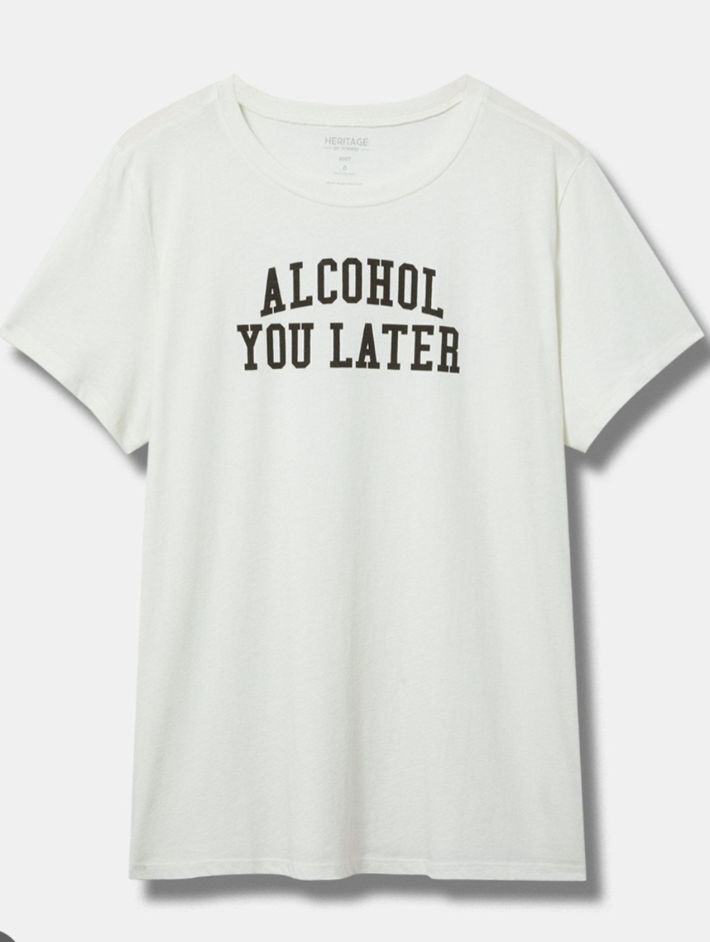 Heritage By Torrid Knit White ALCOHOL YOU LATER Graphic Tee 5X 28 *FLAW Pull
